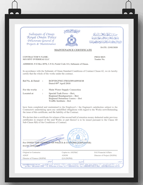 Certificates – Sintoverseas